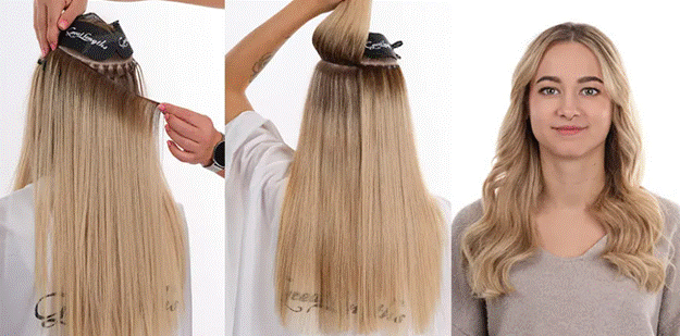 Great Lengths Weft Linea application and finished result at Great Lengths Scottsdale